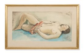 BERNARD MENINSKY (BRITISH 1891-1950), WOMAN WITH RED TOWEL