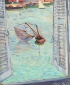 λ PAUL LUCIEN MAZE (FRENCH/BRITISH 1887-1979), A VIEW THROUGH THE SHUTTERS, LA ROCHELLE
