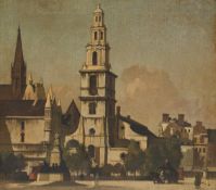 λ BERTRAM NICHOLLS (BRITISH 1883-1974), THE STRAND, ST CLEMENT DANES