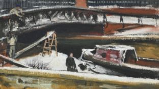 λ DAVID TINDLE (BRITISH B. 1932), SNOW SCENE, REGENT'S CANAL