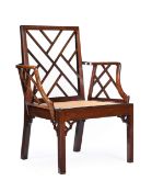 A MAHOGANY 'COCKPEN' ARMCHAIR, IN GEORGE III STYLE, 19TH CENTURY