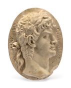 AFTER THE ANTIQUE, A MARBLE OVAL RELIEF BUST PORTRAIT OF NERO, PROBABLY ITALIAN, LATE 18TH CENTURY