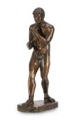 AFTER ANTONIO CANOVA, A GRAND TOUR BRONZE FIGURE OF THE PUGILIST DAMOXENUS. EARLY 19TH CENTURY