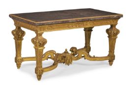A CARVED AND GILT GESSO CENTRE TABLE, IN LOUIS XIV STYLE, SECOND HALF 19TH CENTURY