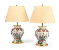 A PAIR OF 'PHEASANTS' BALUSTER VASES, IN CHINESE FAMILLE ROSE STYLE, MID 19TH CENTURY