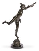 AFTER A MODEL BY GIAMBOLOGNA, A BRONZE FIGURE OF MERCURY, ROME, 18TH CENTURY