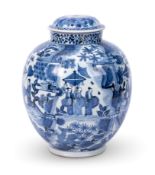 A JAPANESE BLUE AND WHITE ARITA VASE AND COVER, EDO PERIOD, CIRCA 1680