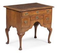A GEORGE II WALNUT, BURR ELM AND FEATHERBANDED SIDE TABLE OR LOWBOY, CIRCA 1740