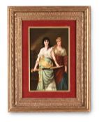 A BERLIN (K.P.M) PORCELAIN RECTANGULAR PLAQUE PAINTED WITH JUDITH BY R. DITTRICH, LATE 19TH CENTURY
