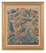 A LOUIS XV FLORAL NEEDLEWORK PANEL, MID 18TH CENTURY