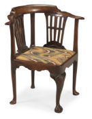 A GEORGE II 'RED WALNUT' CORNER ARMCHAIR, CIRCA 1740
