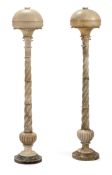 A PAIR OF ITALIAN CARVED ALABASTER LAMPS, 20TH CENTURY