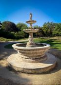 A LARGE COMPOSITION STONE FOUNTAIN, 20TH CENTURY