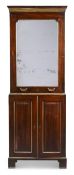 A GEORGE II MAHOGANY AND GILT BRASS MOUNTED CABINET BOOKCASE OR ESTATE CABINET, CIRCA 1750
