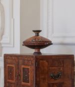 AFTER THE ANTIQUE, AN APULIAN STYLE RED FIGURE DECORATED TERRACOTTA LIDDED LEKANIS