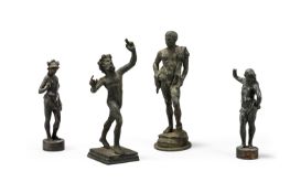 AFTER THE ANTIQUE, A GROUP OF FOUR GRAND TOUR BRONZE AND MIXED METAL SMALL STATUETTES