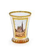 A VIENNESE TRANSPARENT-ENAMELLED TOPOGRAPHICAL BEAKER (RANFTBECHER), 19TH CENTURY