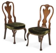 A PAIR OF GEORGE I WALNUT SIDE CHAIRS, CIRCA 1725