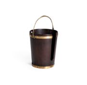 A GEORGE III MAHOGANY AND BRASS BOUND PLATE BUCKET, CIRCA 1780