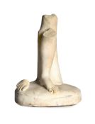 AFTER THE ANTIQUE, A FRAGMENTARY MARBLE SCULPTURE OF TWO LEGS, POSSIBLY 18TH CENTURY