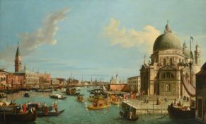‡ FOLLOWER OF GIOVANNI ANTONIO CANAL, IL CANALETTO, THE ENTRANCE TO THE GRAND CANAL, VENICE