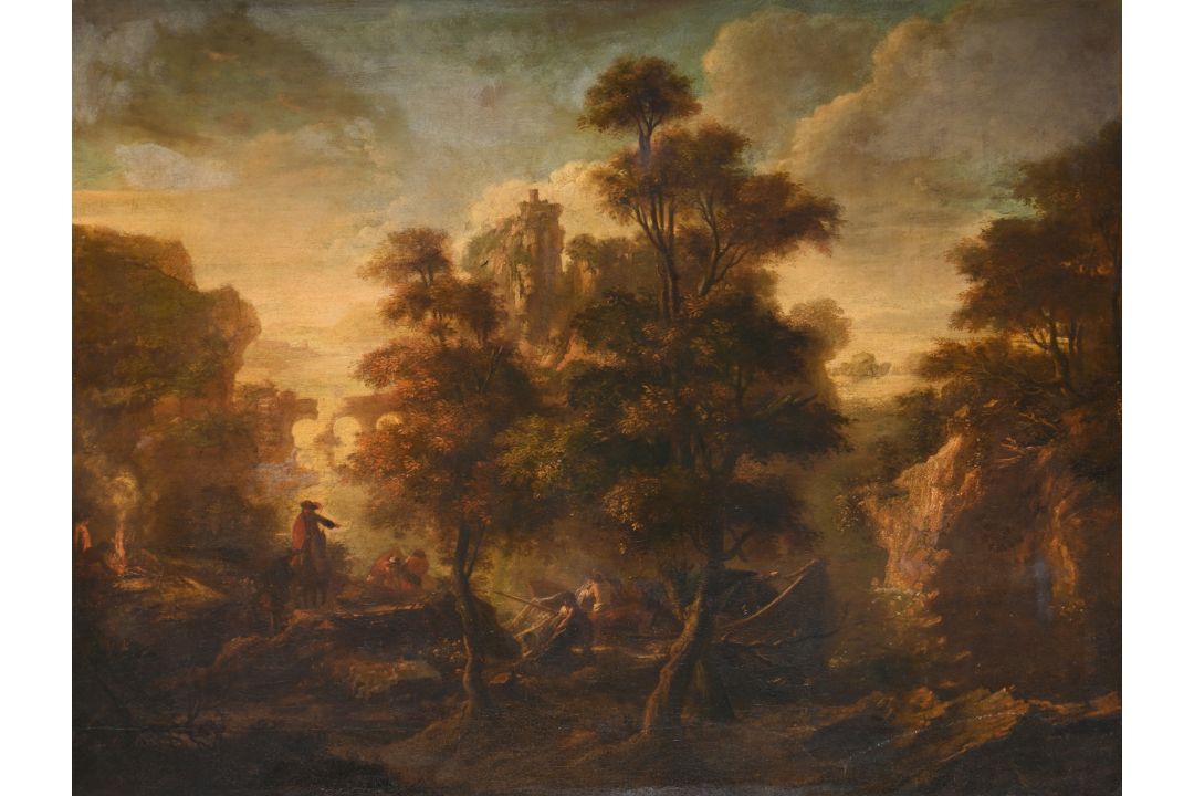 ITALIAN SCHOOL (LATE 18TH CENTURY)ITALIANATE RIVER LANDSCAPE WITH ...