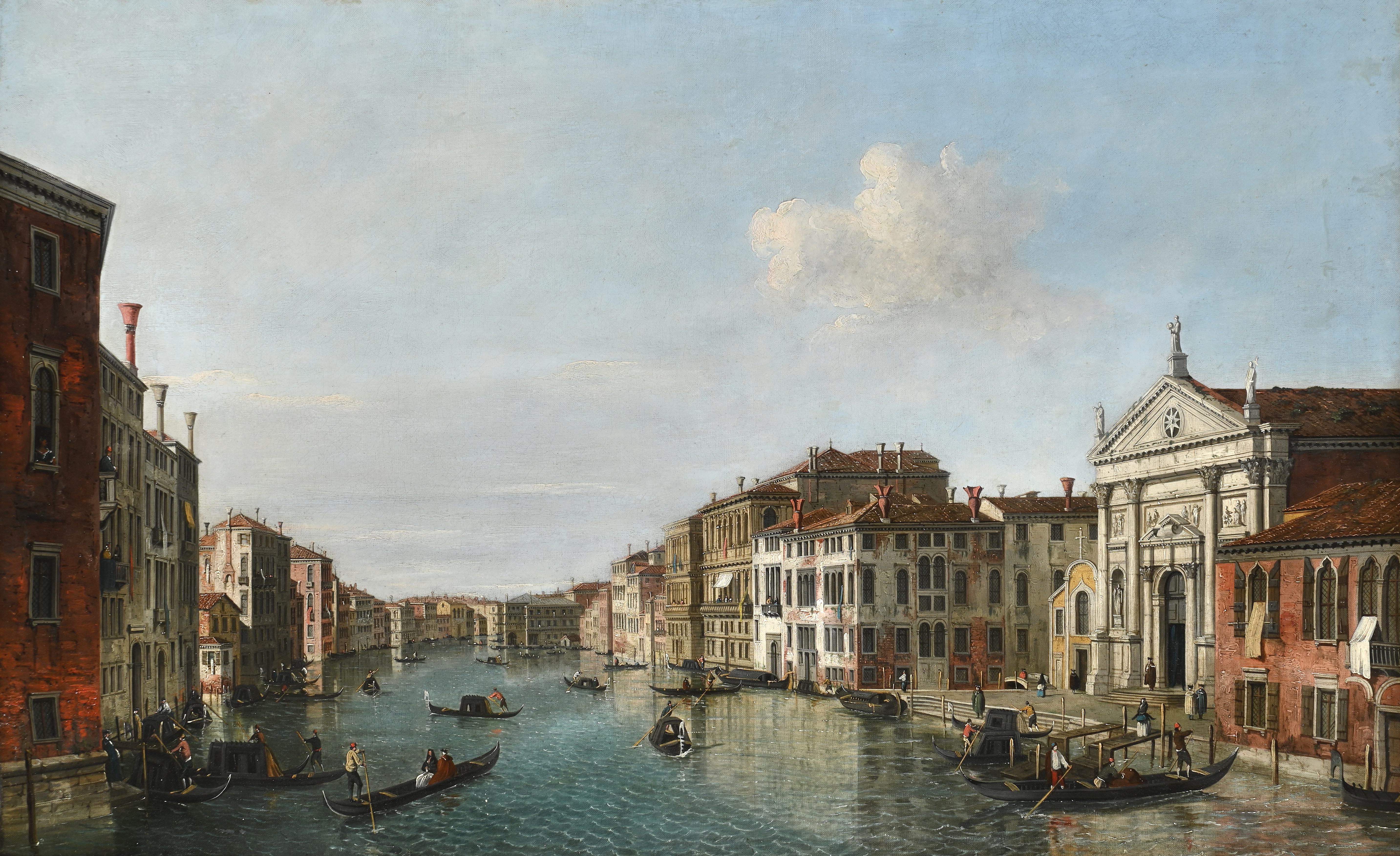 FOLLOWER OF GIOVANNI ANTONIO CANAL, CALLED CANALETTO, VIEW OF THE GRAND CANAL, VENICE