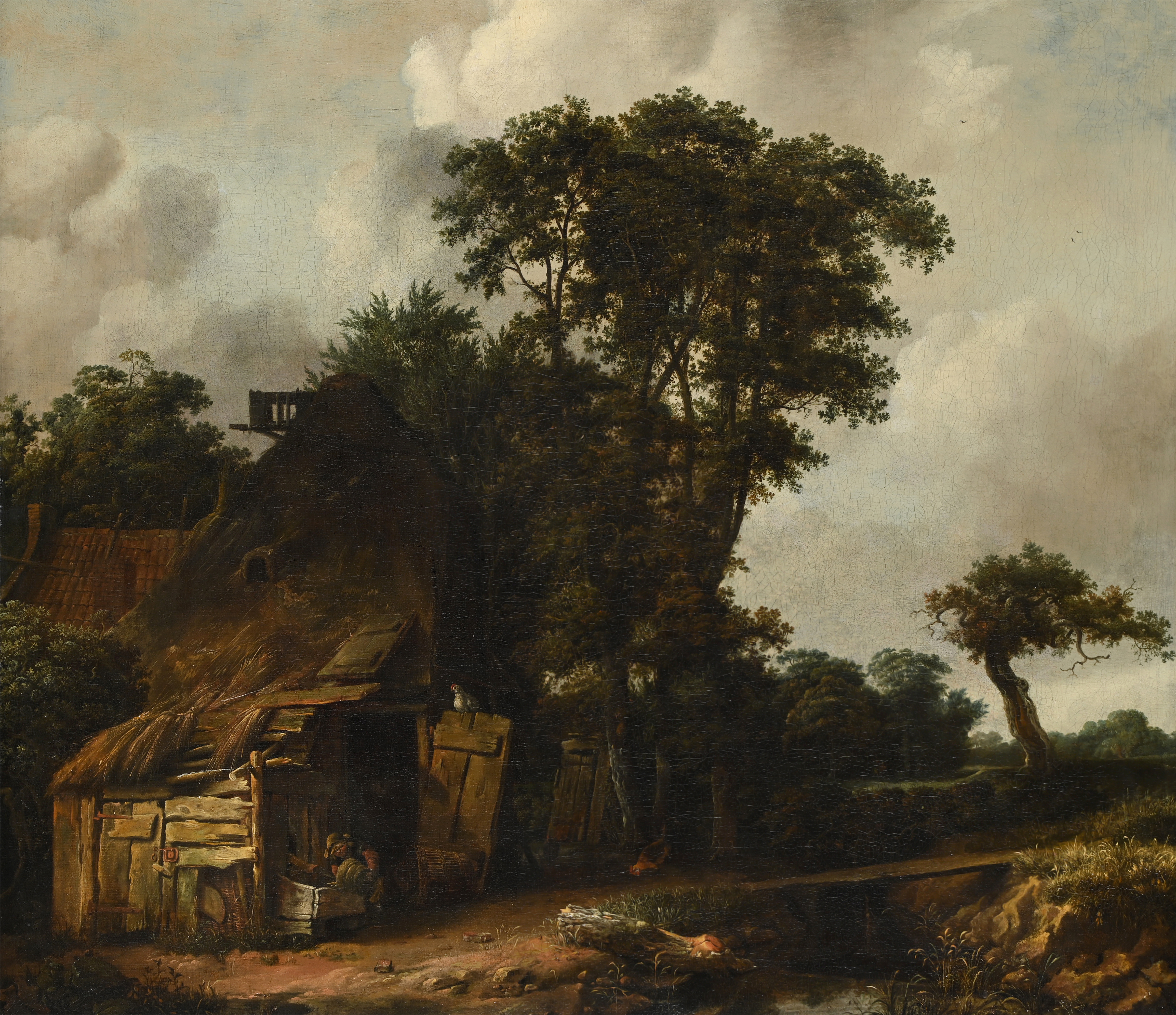 CORNELIS GERRITSZ DECKER (DUTCH 1615-1678), A LANDSCAPE WITH A FARMHOUSE BY A STREAM