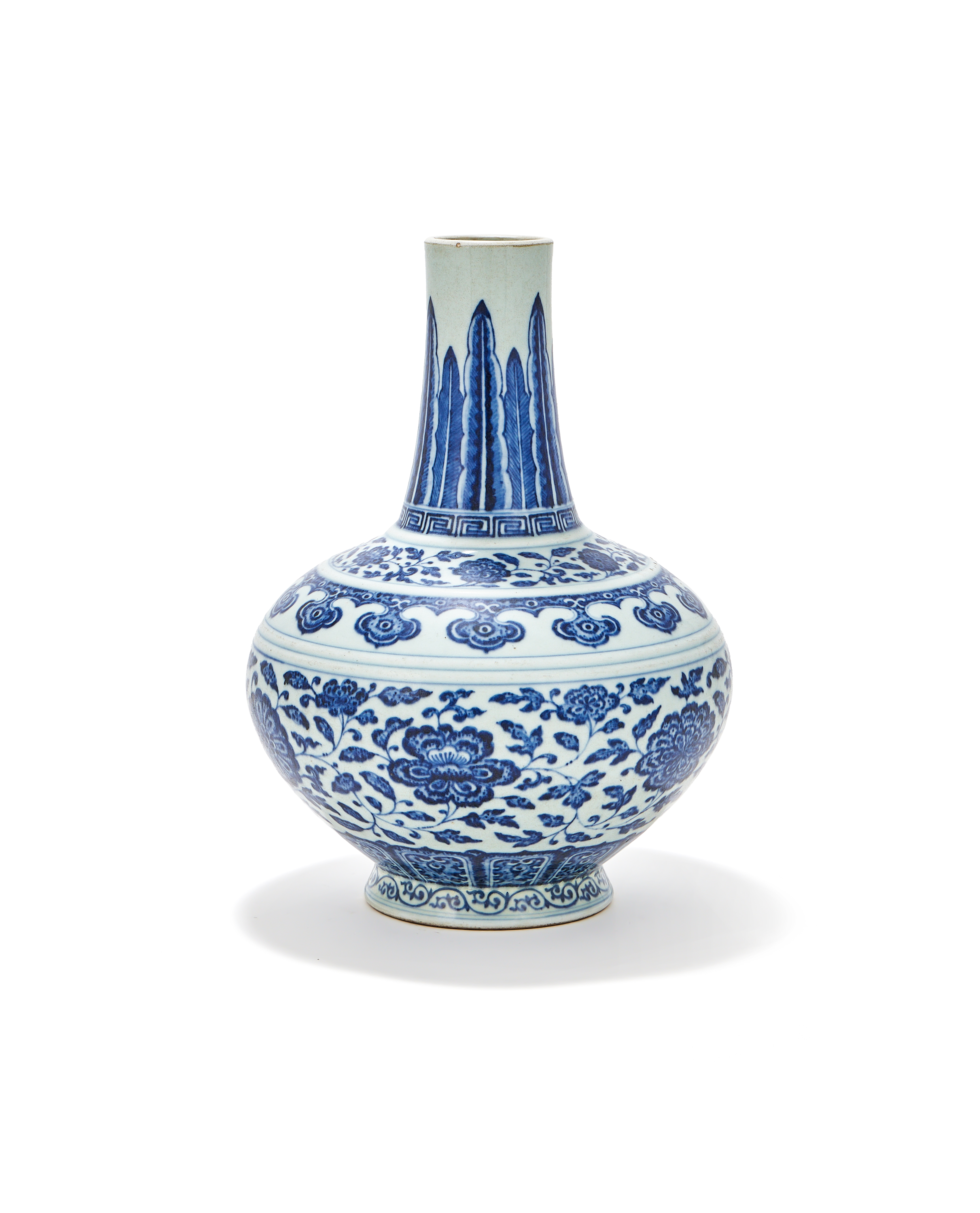 A Chinese blue and white Chrysanthemum vase, Qianlong mark and of the period