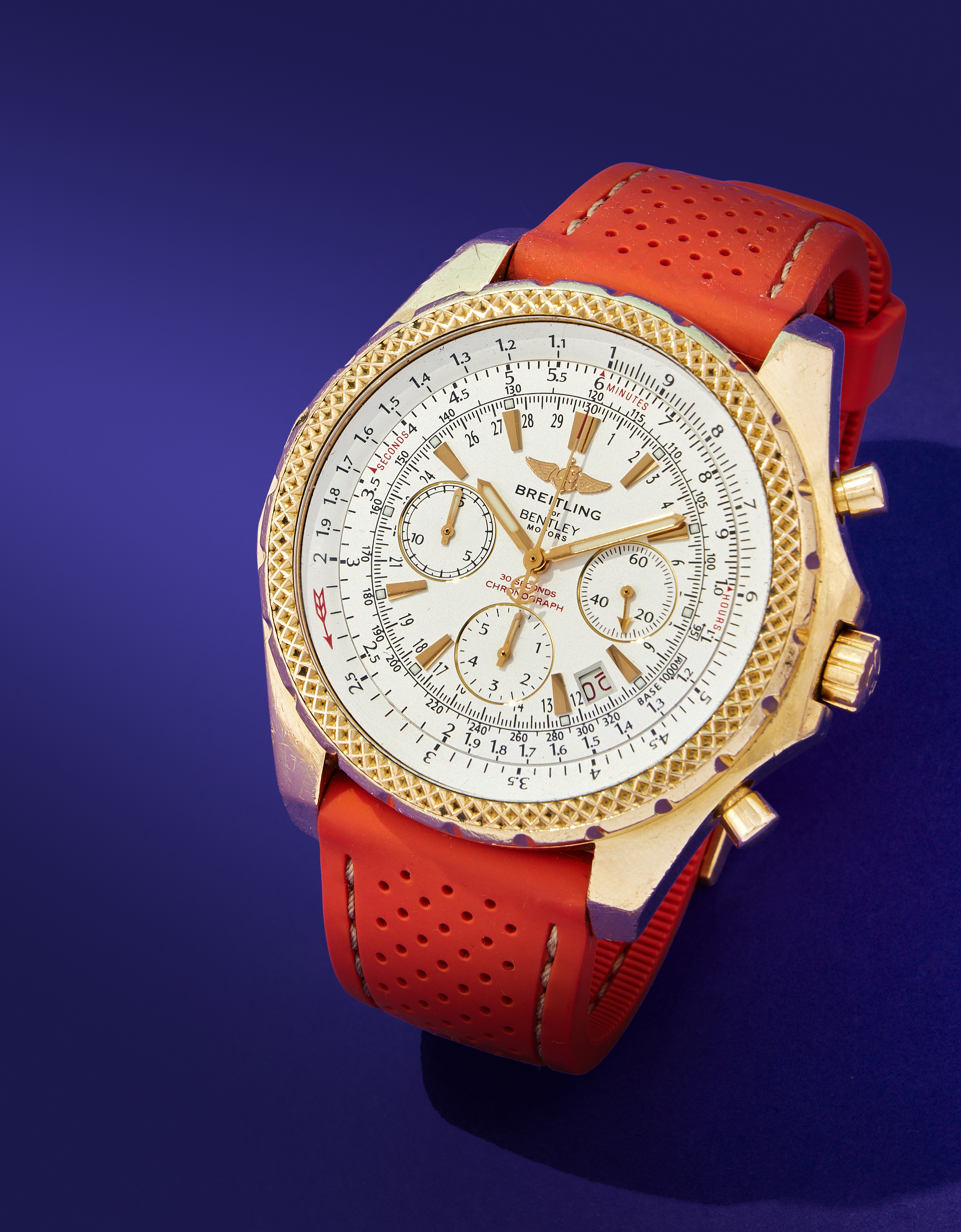 BREITLING, BREITLING FOR BENTLEY, REF. K25362 466, AN18 CARAT GOLD CHRONOGRAPH WRISTWATCH