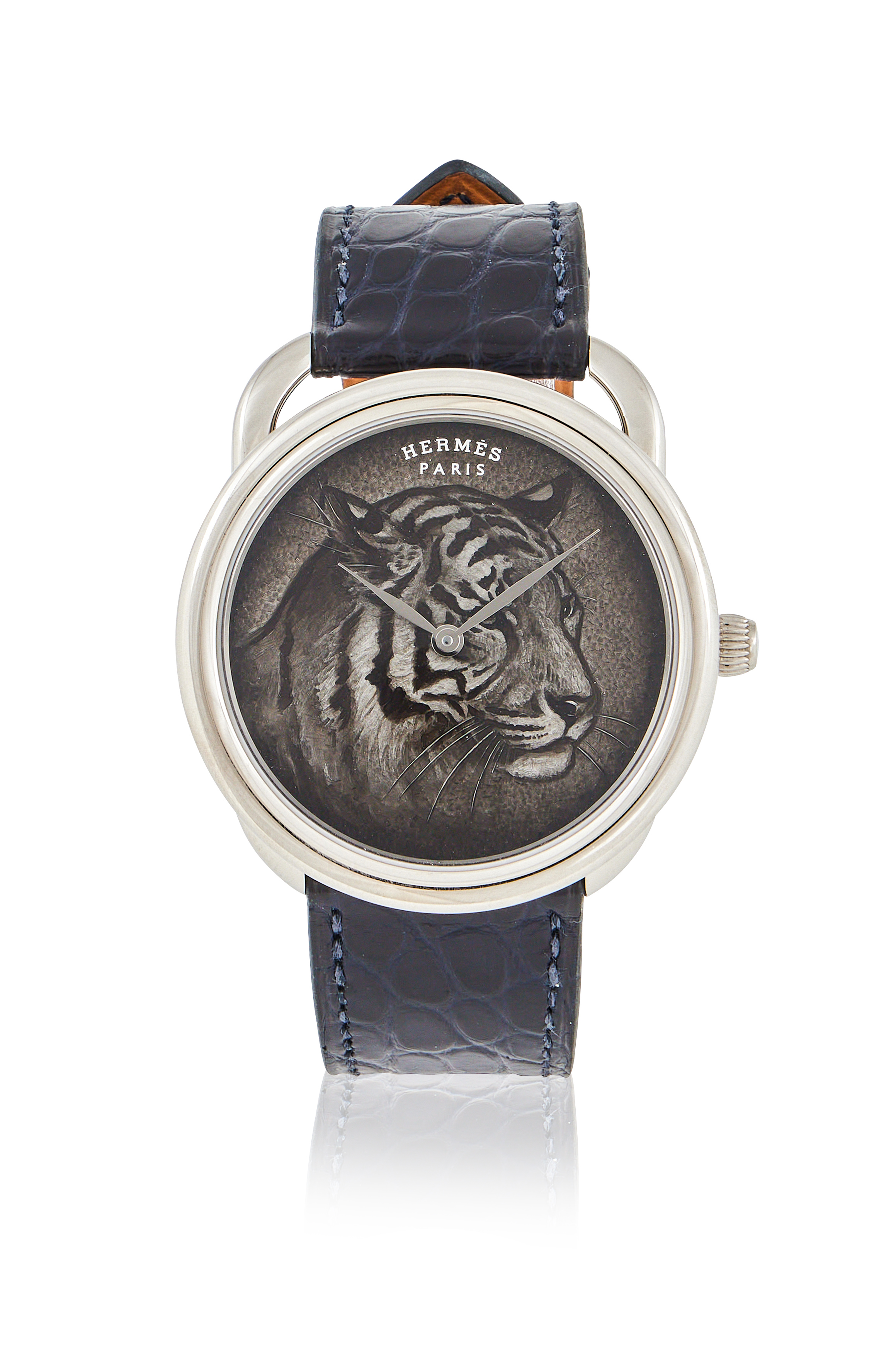 HERMÈS, NATURE AT FULL GALLOP, ARCEAU TIGRE, A LIMITED EDITION WHITE GOLD WRISTWATCH