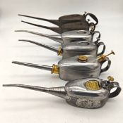 Six 'Braime' Oil Cans Six good quality 'Braime' Oil Cans. Some marked 'Double Slide, Grit excluder