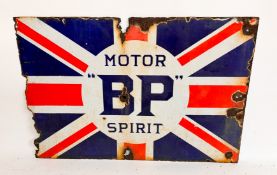 A Rare, Original, Double Sided 'BP Motor Spirit' Enamel Sign A rare, original, double sided 'BP