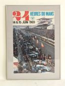Original Advertising Poster for the Le Mans 24 Hour Race of 1969 An original poster from the 24 Hour