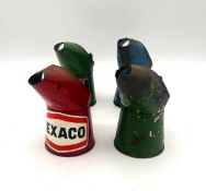 A Half Pint Texaco Oil Filler Jug, Plus Three Others All to the same design, c.15cm tall, one