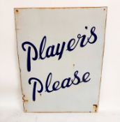 A Rare, Original Enamel 'Player's Please' Sign A rare, original enamel 'Player's Please' sign. A