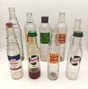 Nine Period Esso/Shell/Castrol Oil Bottles