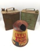 NOTE: WE WILL HAVE A 5-10 MINUTE BREAK AFTER THIS LOT Shell X-100 Jug, Aviation Shell, Shell Cans