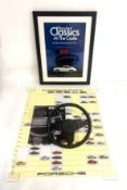 A Porsche 911 G-Series Steering Wheel, Plus Marketing Material A Porsche G-Series steering wheel
