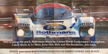A full sized original 1980s Rothmans Porsche 956 48 sheet Billboard poster in 12 sections An amazing