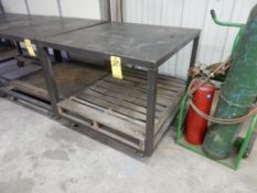 44" X 44" STEEL ROLLING WORK TABLE
