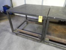 44" X 44" STEEL ROLLING WORK TABLE