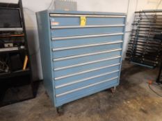 LISTA 9-DRAWER ROLLING TOOL CABINET W/PARTIAL CONTENTS TO INCLUDE