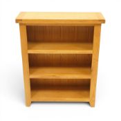 Contemporary solid oak open bookcase