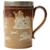 Early 20th century Royal Doulton stoneware tankard harvest tankard