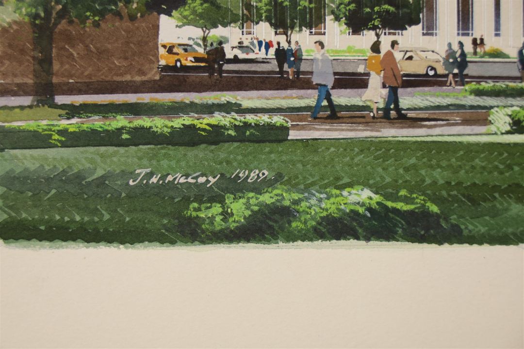 J H McCoy (20th Century): Architectural perspective of Moscow - Image 3 of 6