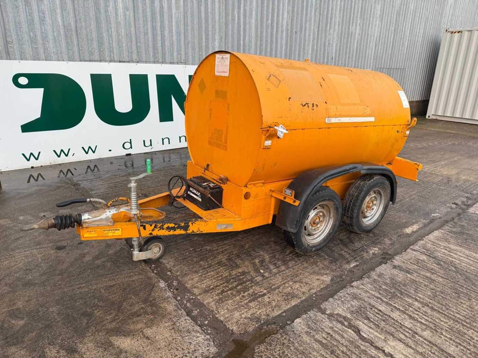 Twin Axle Bowser Trailer 950 Litre Bunded Fuel Tank With Electric Pump