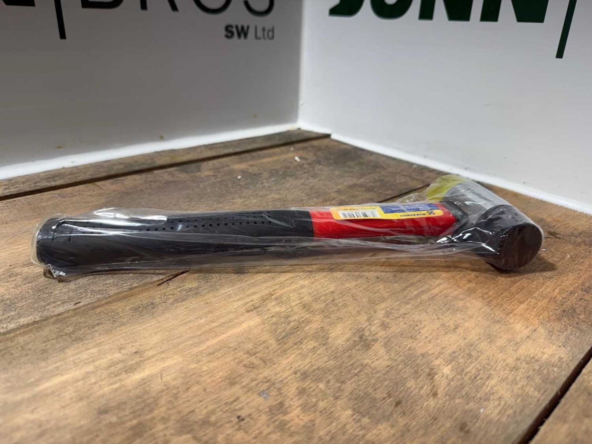 Unused Crate Of Misc Tools, Double Face Hammer, Electric 4.5" Angle Grinder, 2 Wire Brushes, Fencing - Image 6 of 8