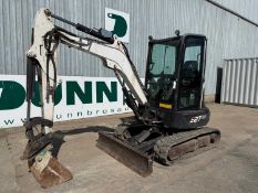 2020 Bobcat E27 Mini Excavator, Rubber Tracks, Blade, Hydraulic Quick Hitch, Piped Aux, LED Lights,