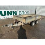 Used Ifor Williams Twin Axle Trailer 10Ft x 5.6Ft 2.5 Ton, Spare Wheel , (Keys In Folder With Bookle